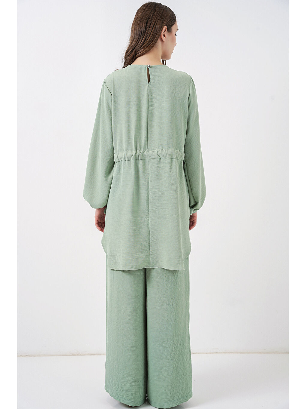 Kadın Uzun Tunik Pantolon İkili Takım 6719 - E.Yeşil-4