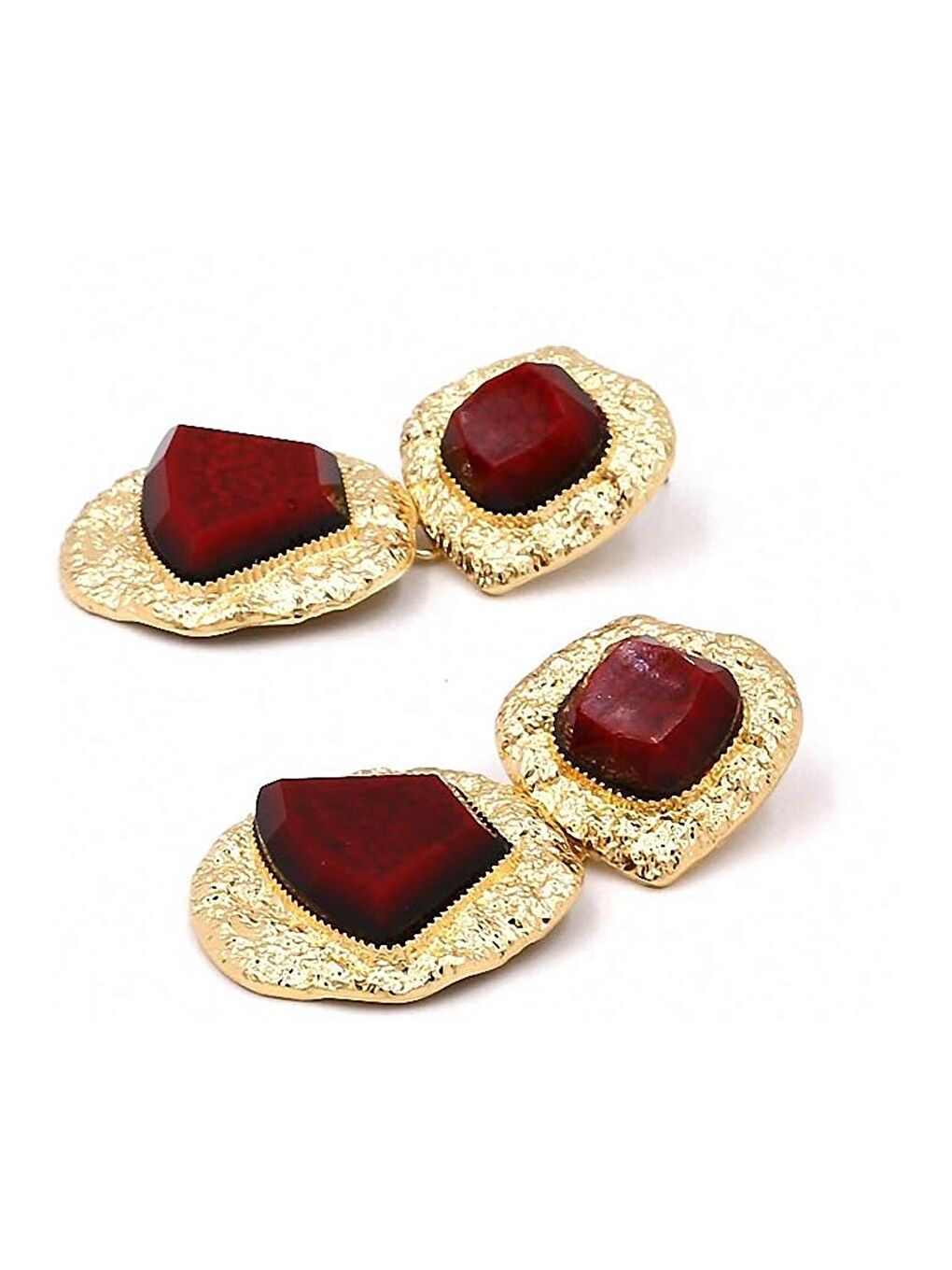 Kare Bordo Sallantılı Kadın Küpe-5