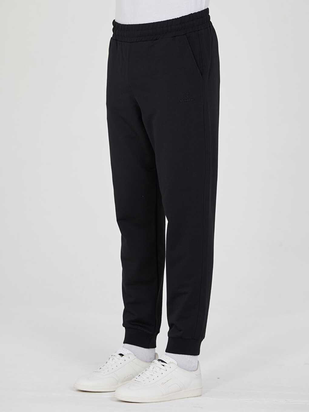 Siyah Erkek Slim Fit Eşofman Altı Lastikli Paça Günlük Spor Alt Yan Cepli