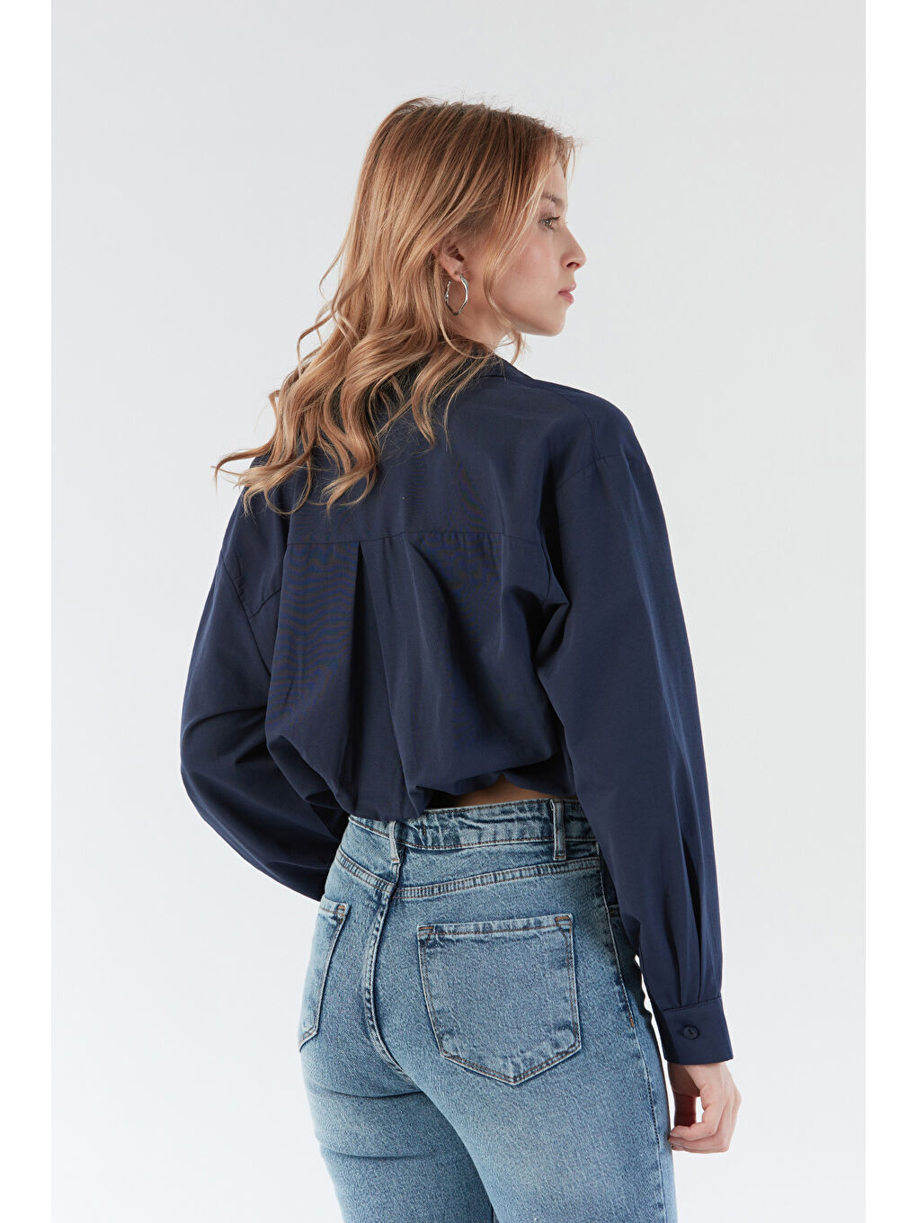 Lacivert Basic Body Detaylı Gömlek-3