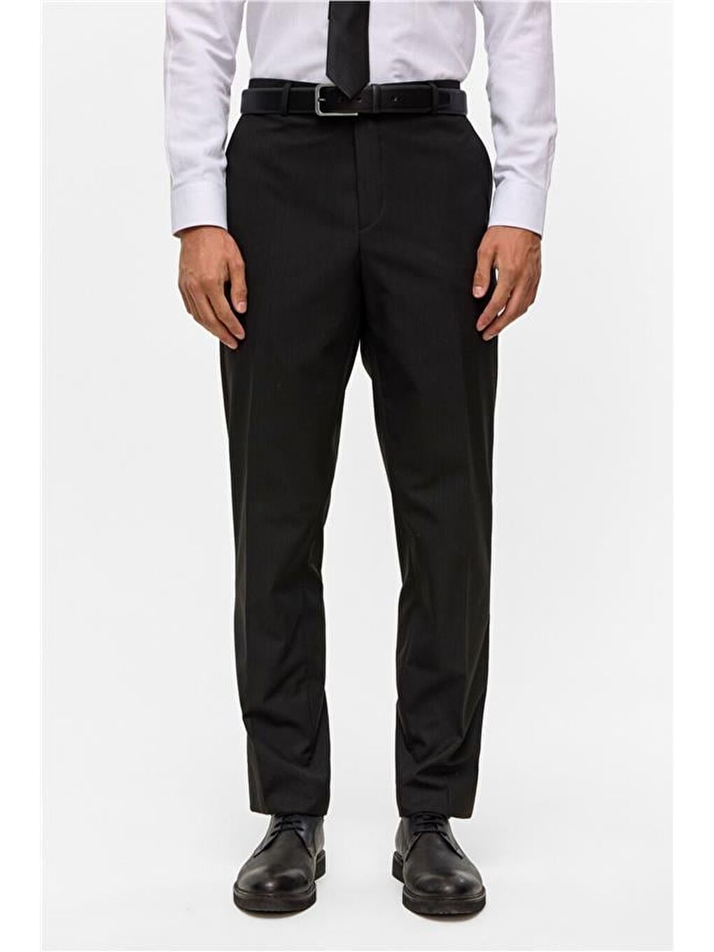 Siyah Regular Çizgili Kruvaze Yaka 6 Drop Takım Elbise-7