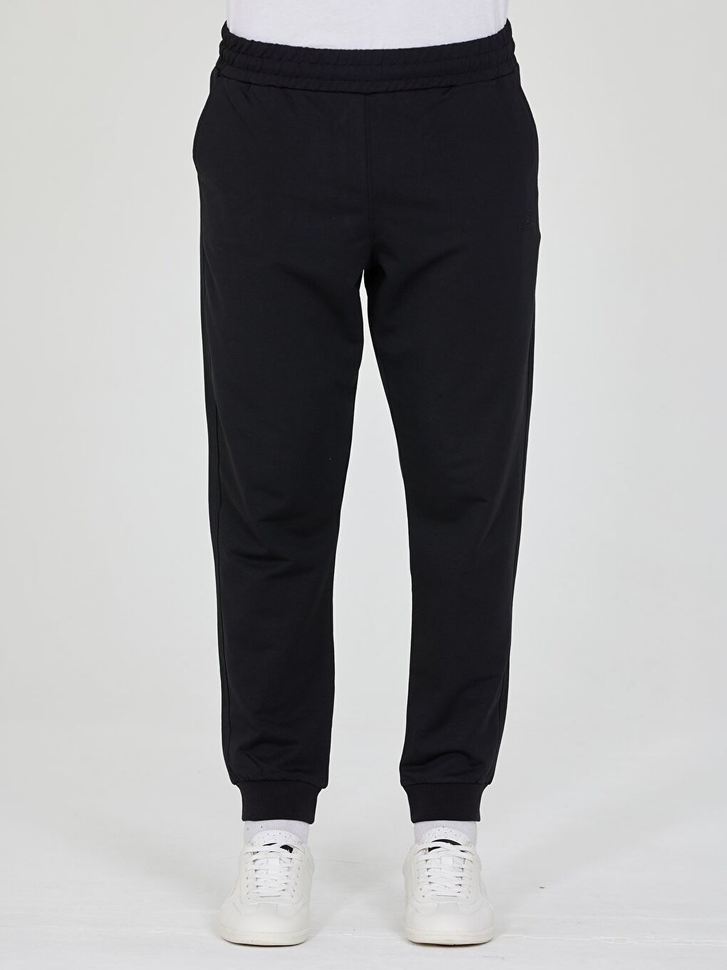 Siyah Erkek Slim Fit Eşofman Altı Lastikli Paça Günlük Spor Alt Yan Cepli-1