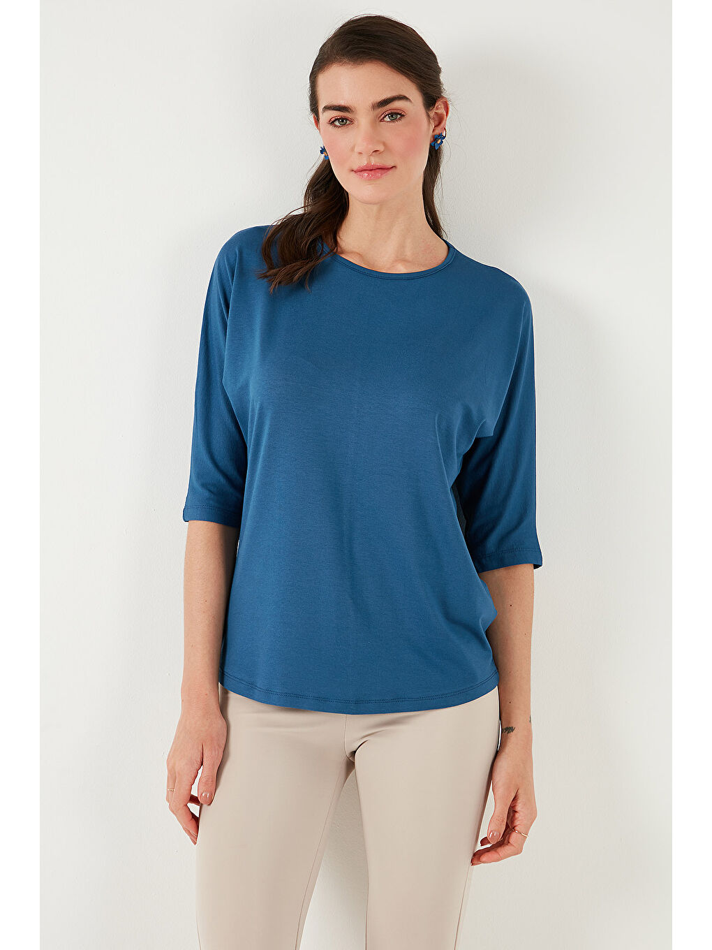 Yeşil Standart Fit Bisiklet Yaka Truvakar Kol 2'li Paket Bluz 5861416YS2-2