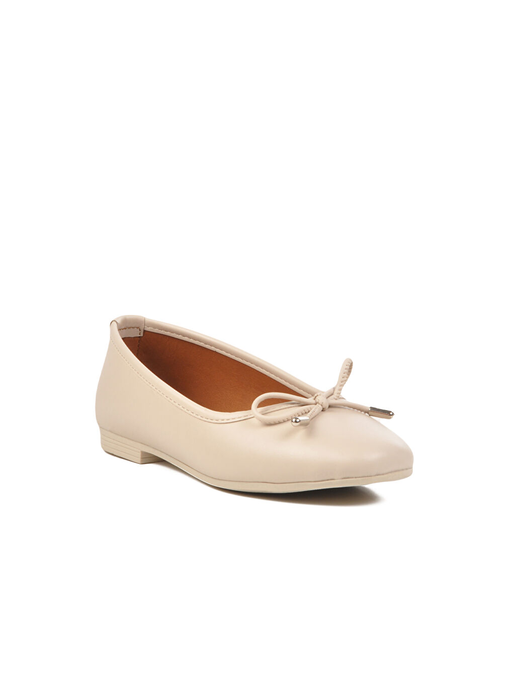 Ekru Krem İnce Taban Hafif Kadın Babet B-34 Z-2