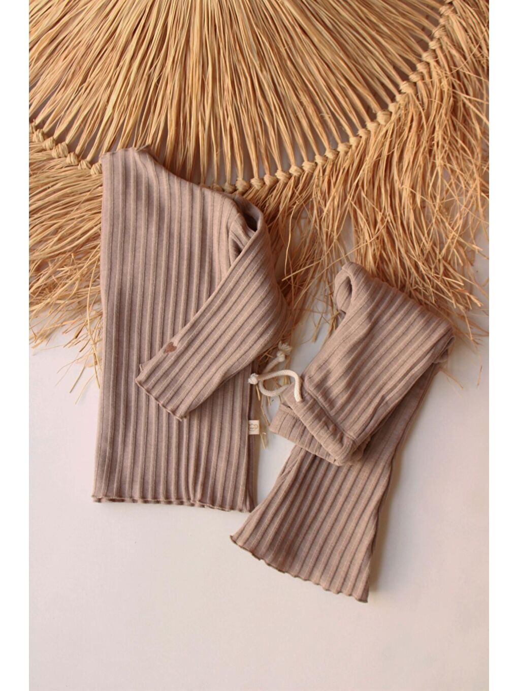 Bej Vizon İspanyol Paça Kız Çocuk Alt Üst Takım