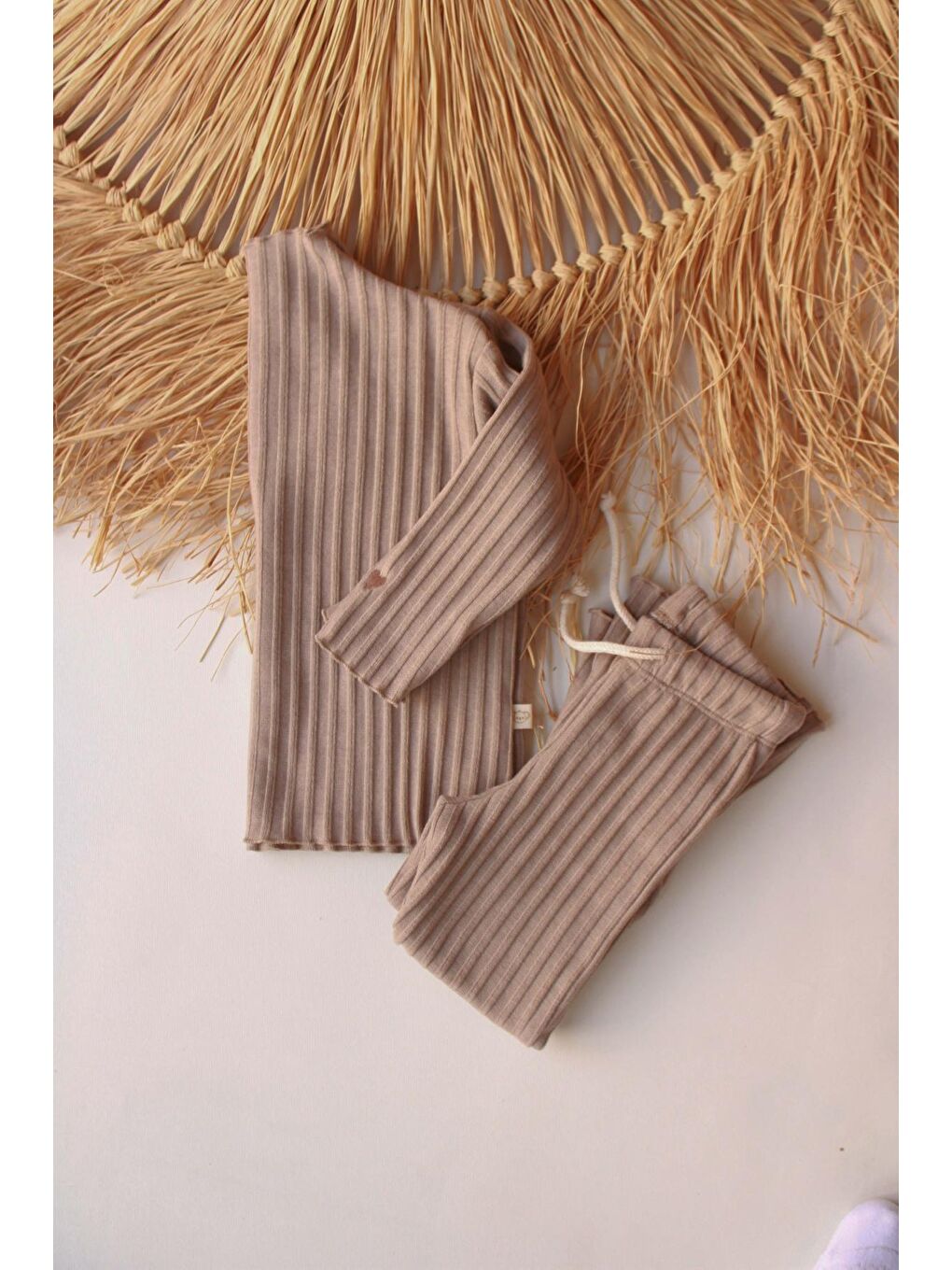 Bej Vizon İspanyol Paça Kız Çocuk Alt Üst Takım-1