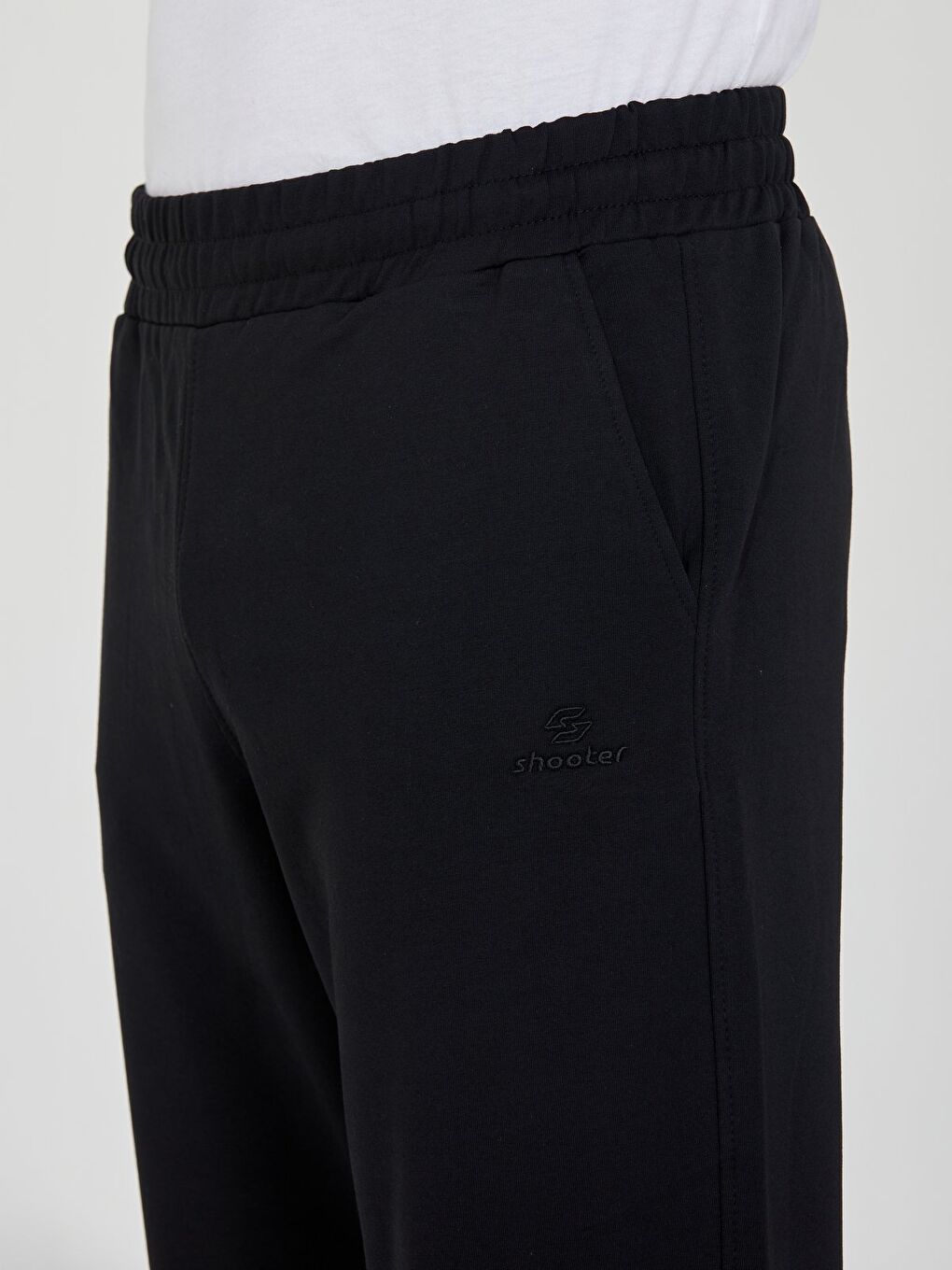 Siyah Erkek Slim Fit Eşofman Altı Lastikli Paça Günlük Spor Alt Yan Cepli-2