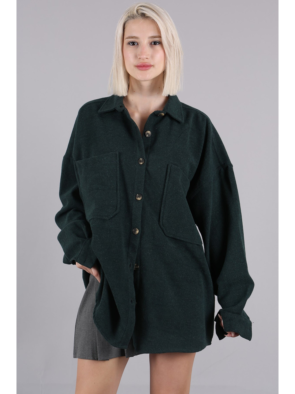 Yeşil Oversize Gömlek Ceket Mg1562-2