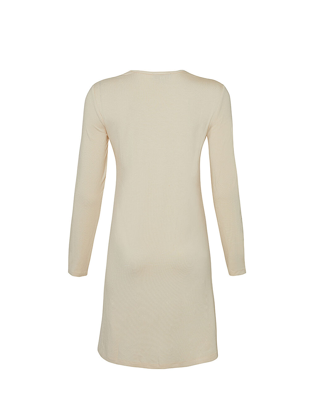 Ekru Uzun Kollu Bisiklet Yaka Tunik-2