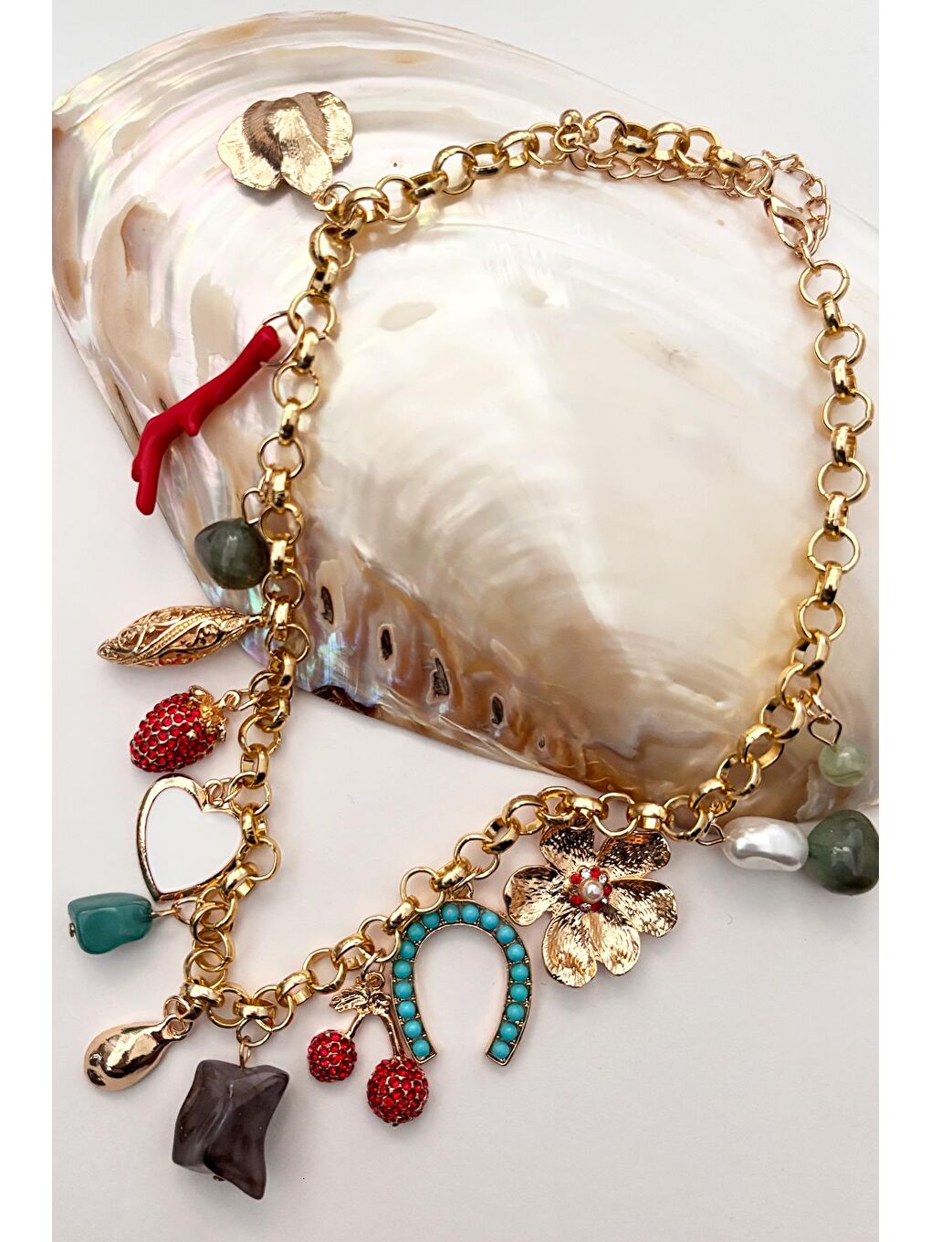 New Obsessions Sari Charm Uçlu Şans Kolyesi - 1