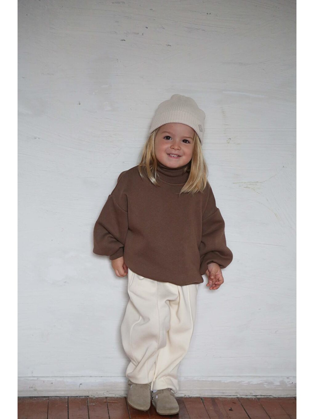 Kahverengi Sarı Sırt Baskılı Çocuk Eşofman Takımı-6