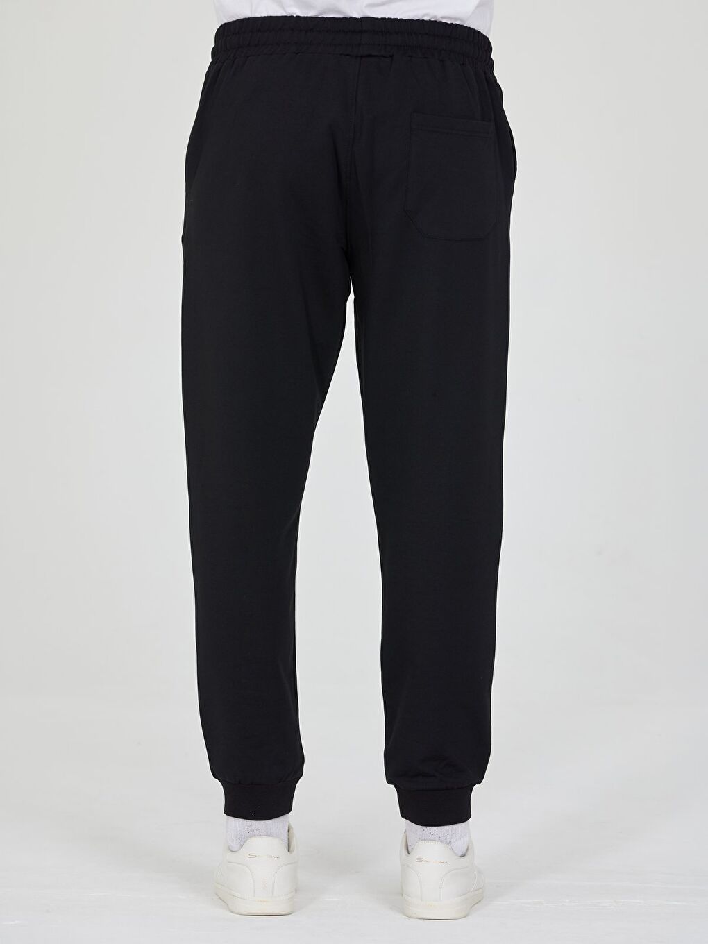 Siyah Erkek Slim Fit Eşofman Altı Lastikli Paça Günlük Spor Alt Yan Cepli-5