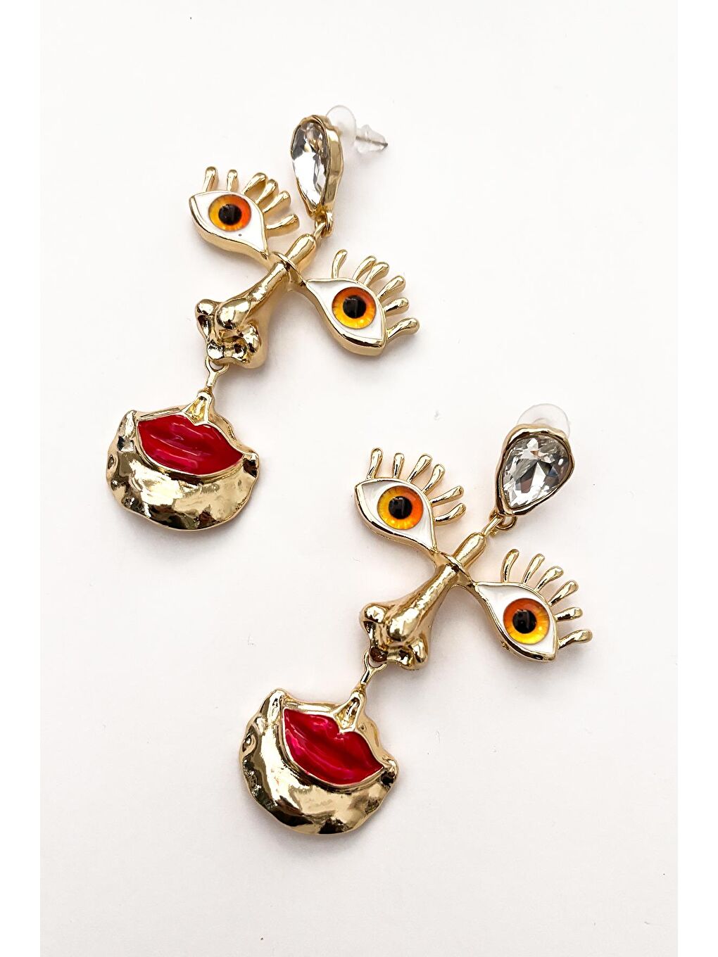 Sarı Face Büyük Kadın Küpe-2