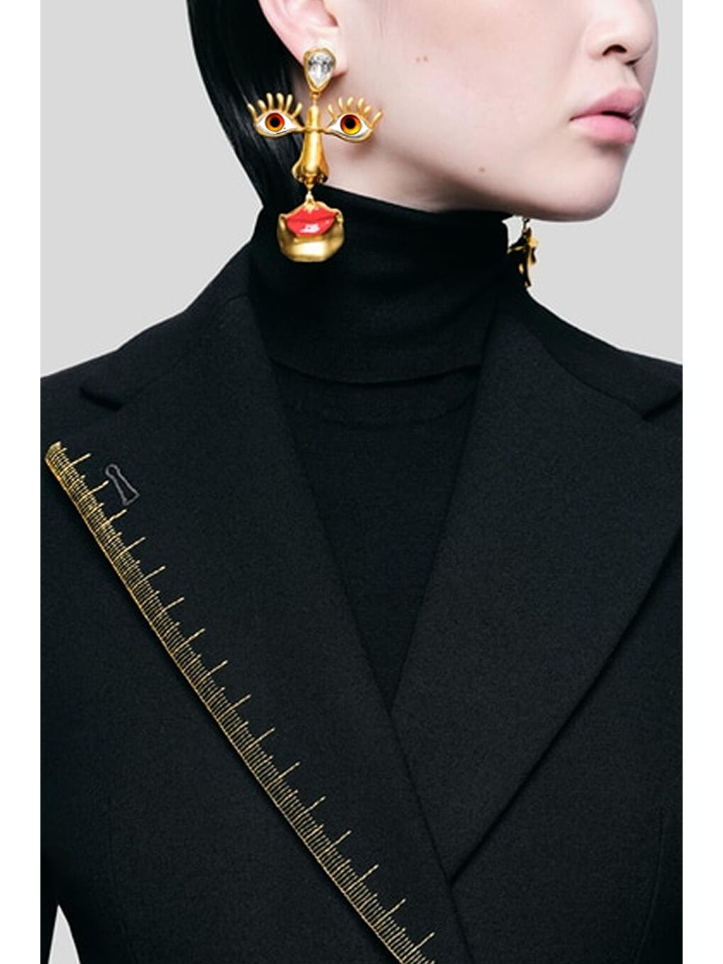 Sarı Face Büyük Kadın Küpe-5