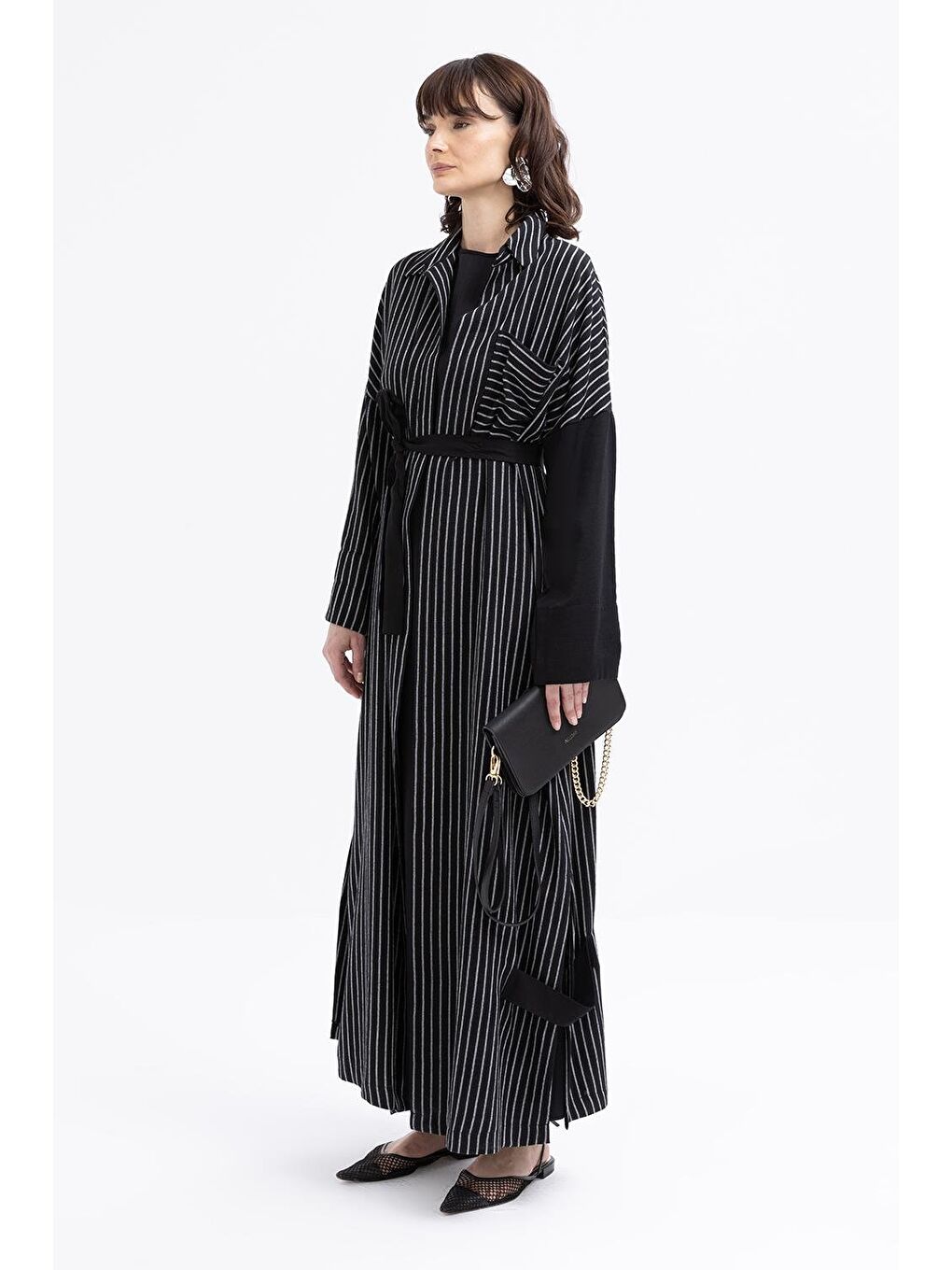 Siyah-Hırkalı Kolsuz Elbiseli Takım-2