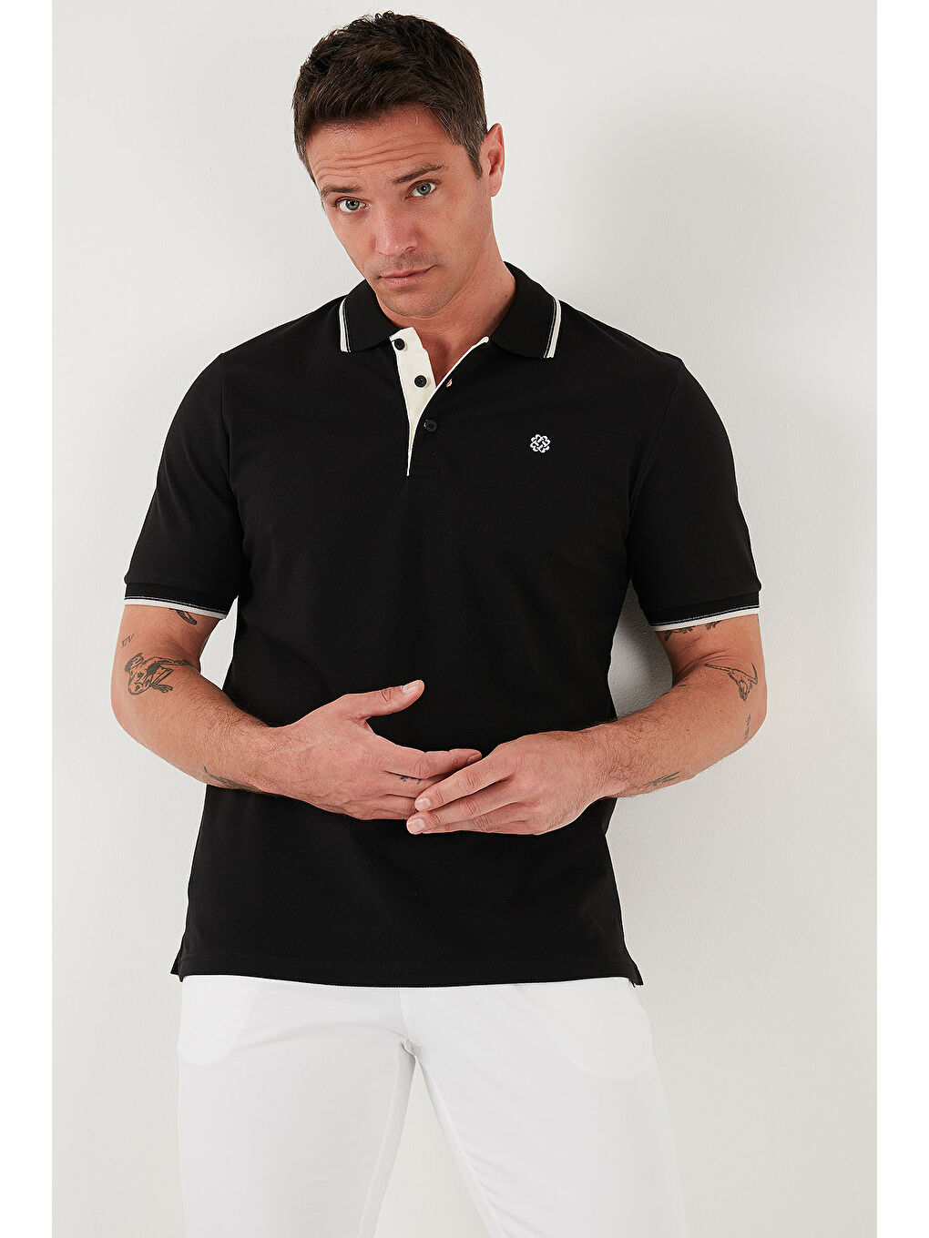 Mavi Pamuklu Slim Fit Şerit Detaylı Düğmeli Polo Yaka 3'lü Paket %100 Pamuk Tişört 5902118S3-2