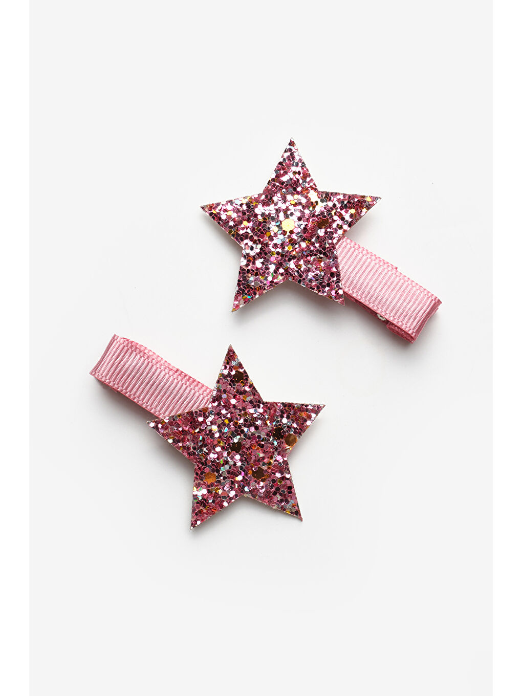 Pembe Simli Yıldız Figürlü 2'li Kız Çocuk Klips Toka-1