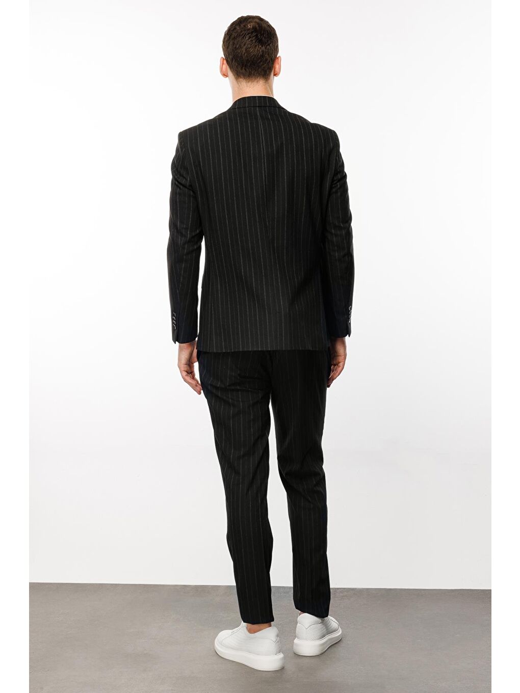 Erkek Siyah Barı (4 Drop) / Geniş Kalıp Geniş Mono Takım Elbise-1