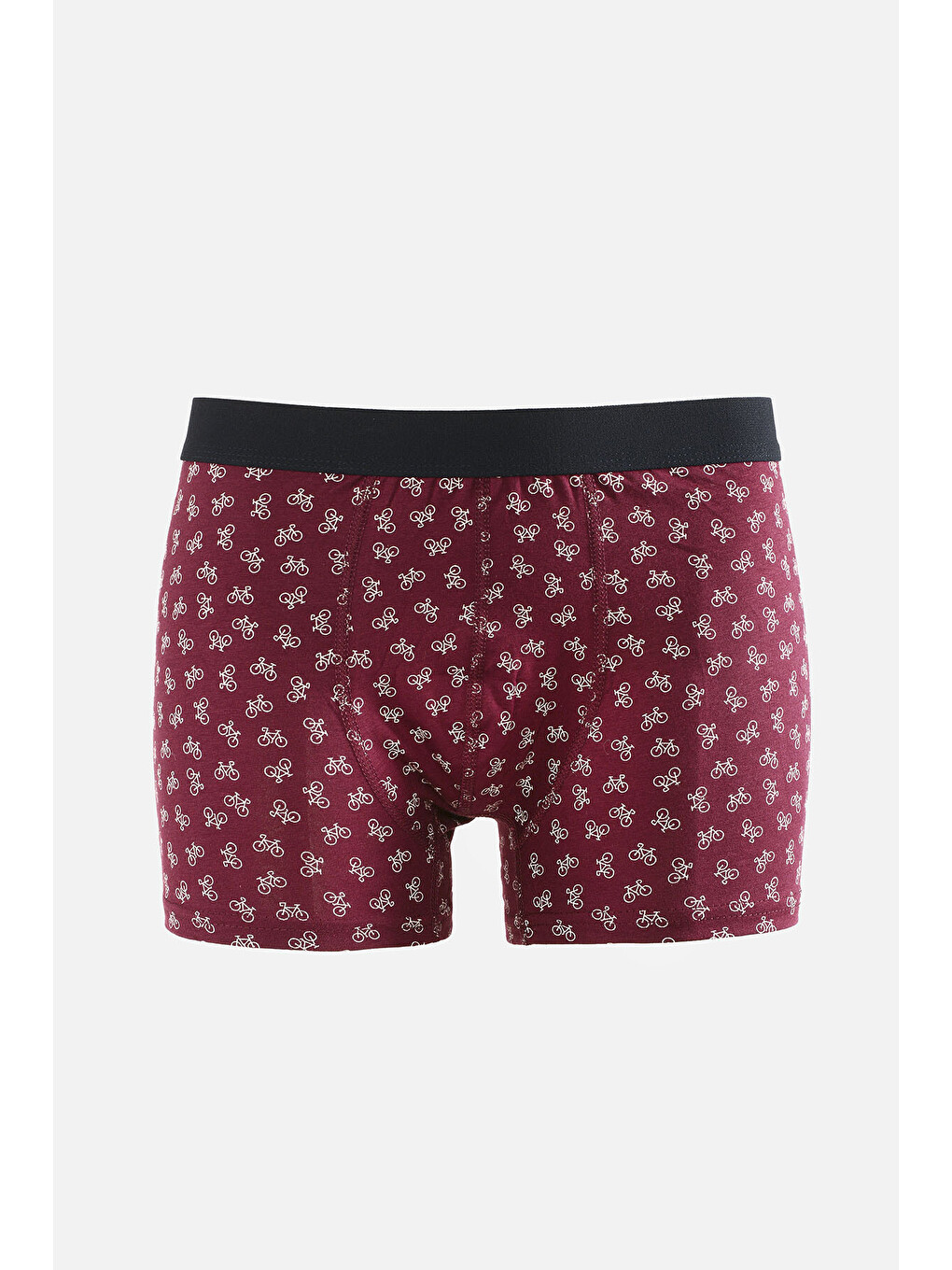 Bordo Bisiklet Desen Erkek Boxer
