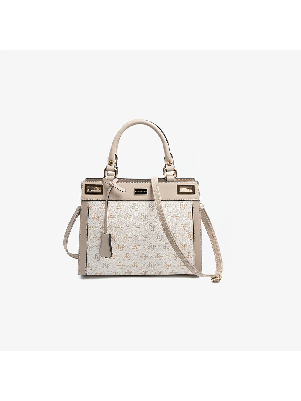 Kahverengi Kadın SP1174-M178 SILVER POLO El Çantası Bej-Kum-1