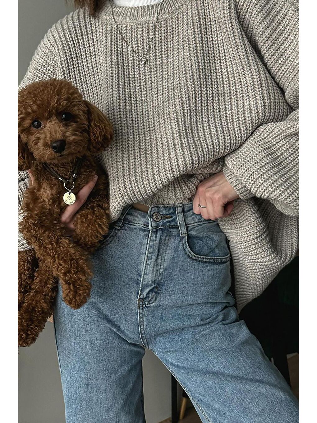 Gri Basic Triko Kazak Mg1304-4