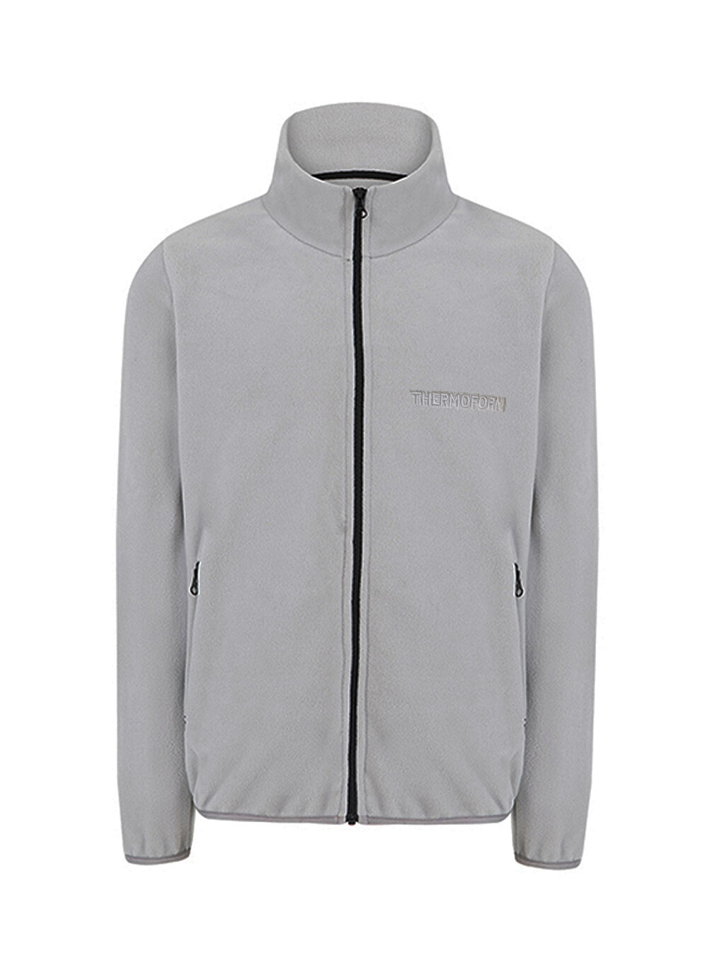 Gri Erkek Polar Fermuarlı Sweatshirt