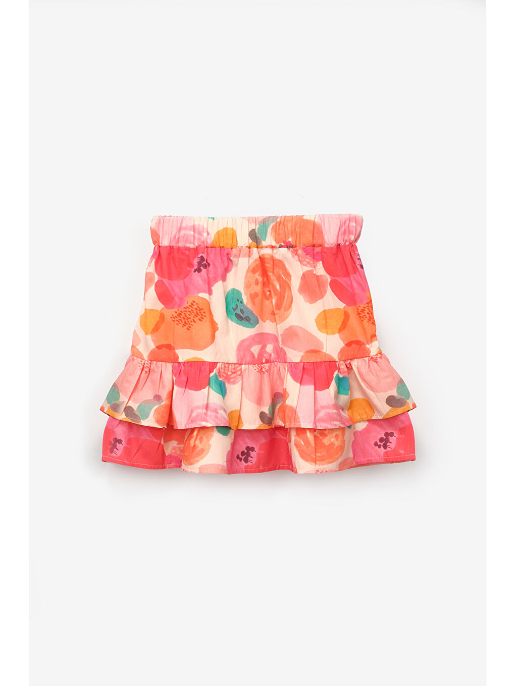 Pembe Pudra Çiçek Desenli Kız Çocuk Etek Crop Takım - Lavinia-6