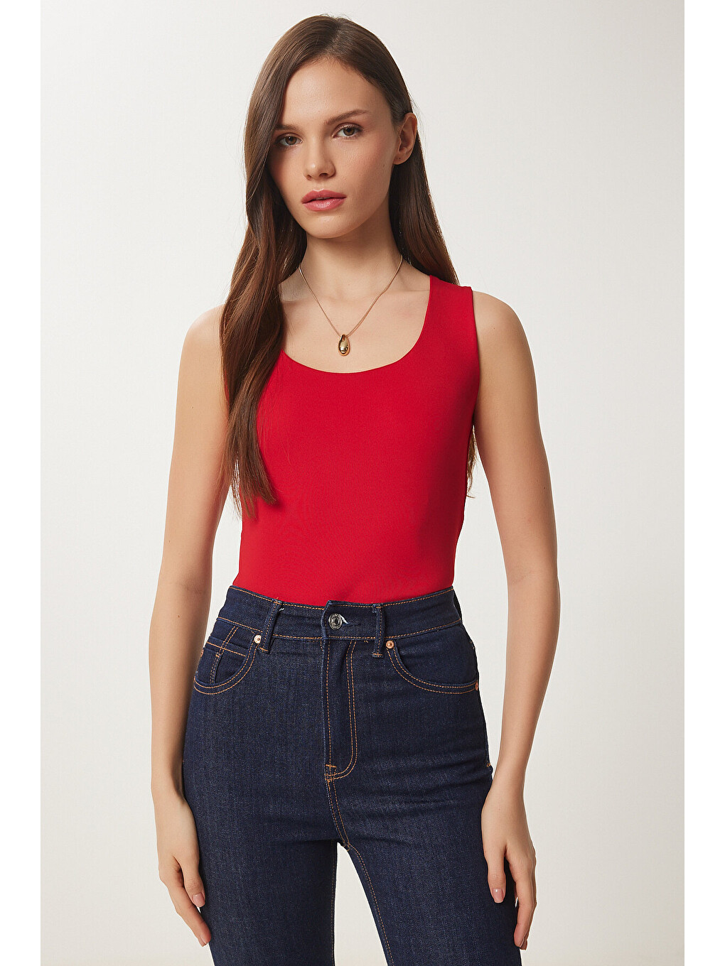 Kırmızı Kolsuz Sandy Bluz KIRMIZI LAN0029