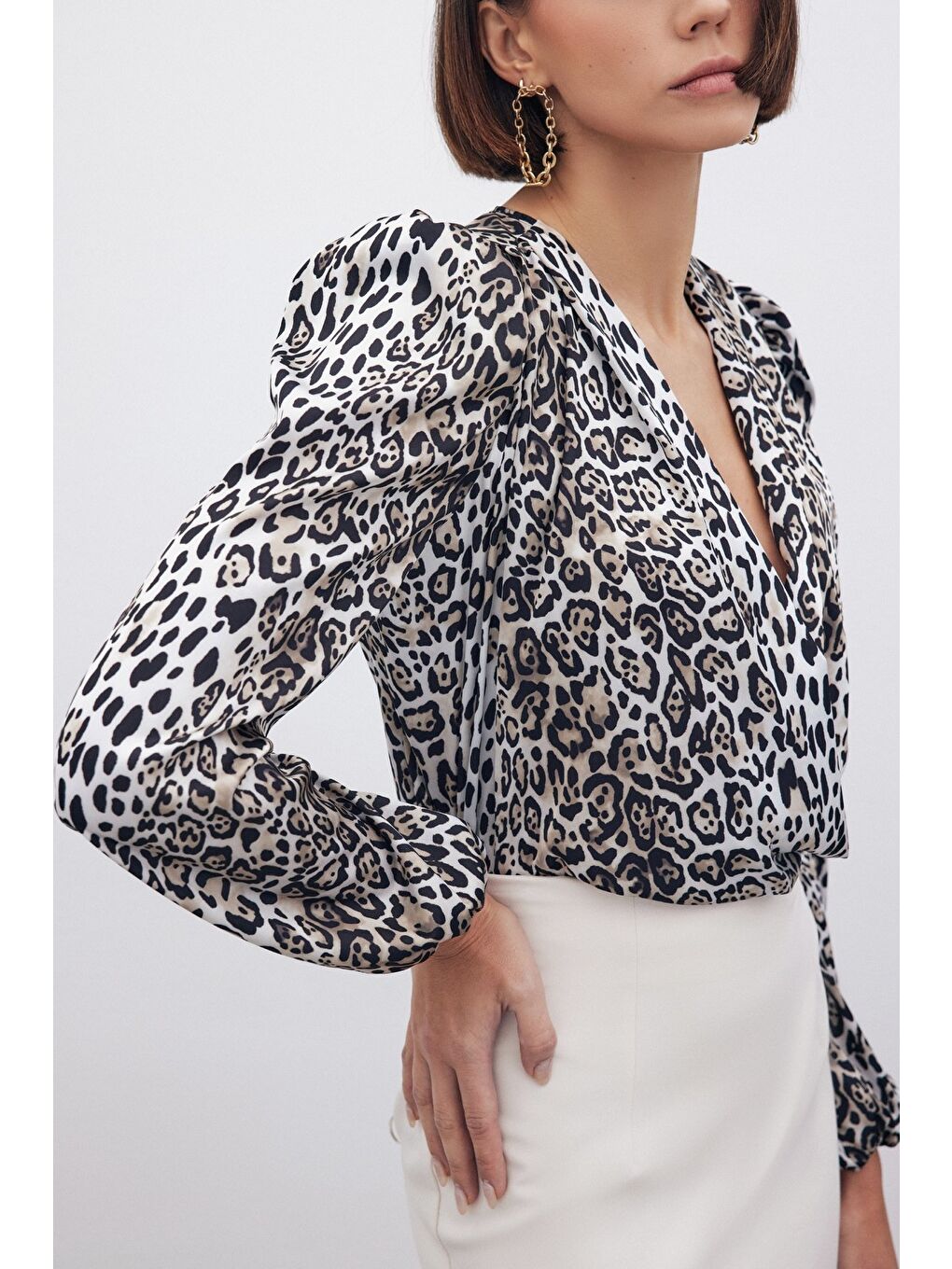 Leopar Desenli Bodysuit - Siyah-6