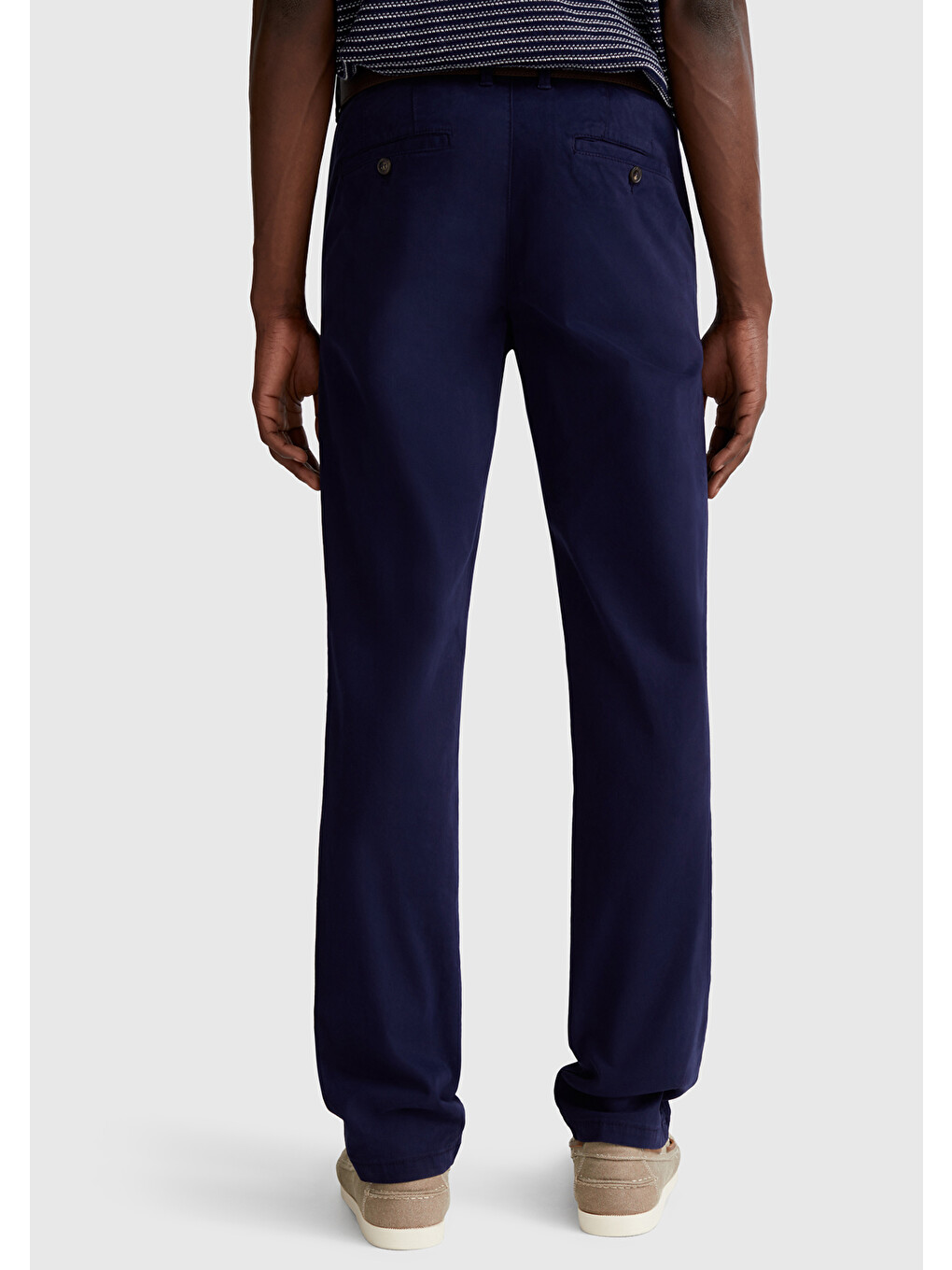 Erkek Lacivert Slim Fit Chino Pantolon-2