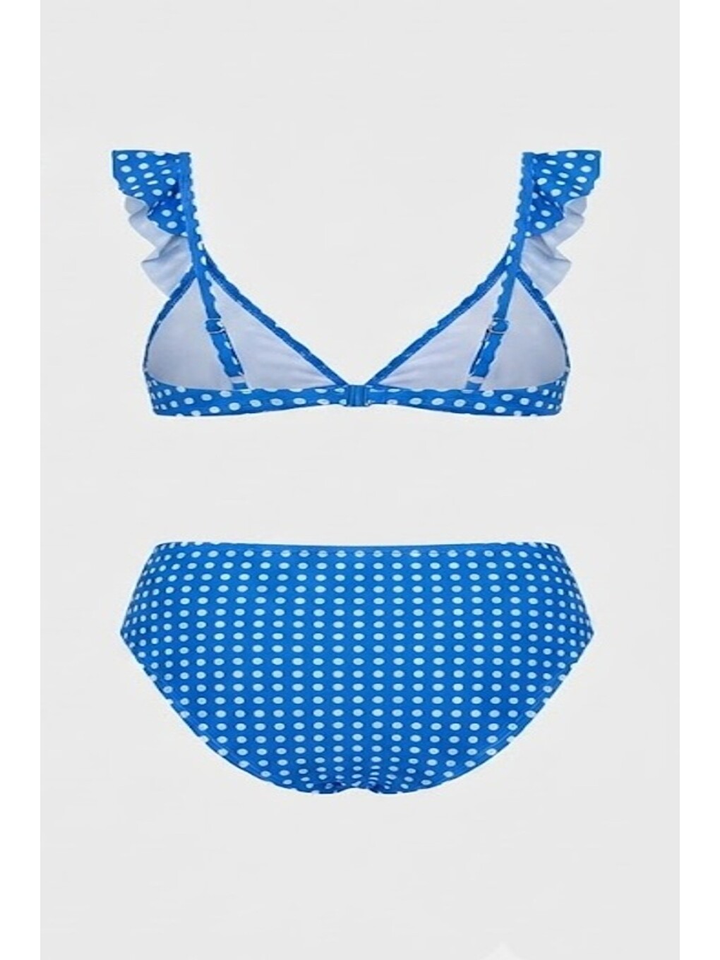 Fırfırlı Üçgen Bikini Takım 3277 Lacivert-1