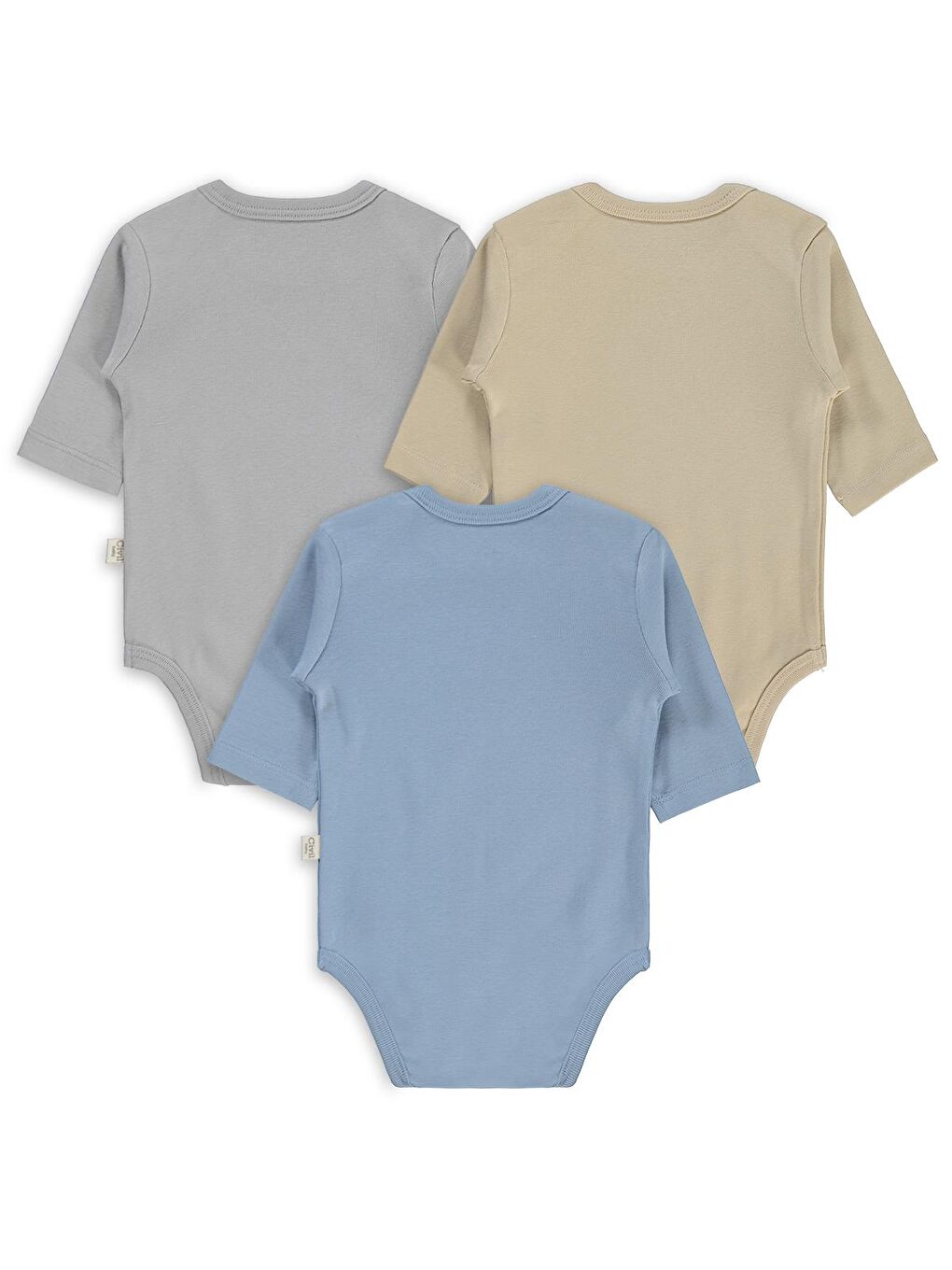 Baby Basıc 3 Lü 0-36 Ay Çıtçıtlı Badi - Kahverengi 9-12 Ay-1