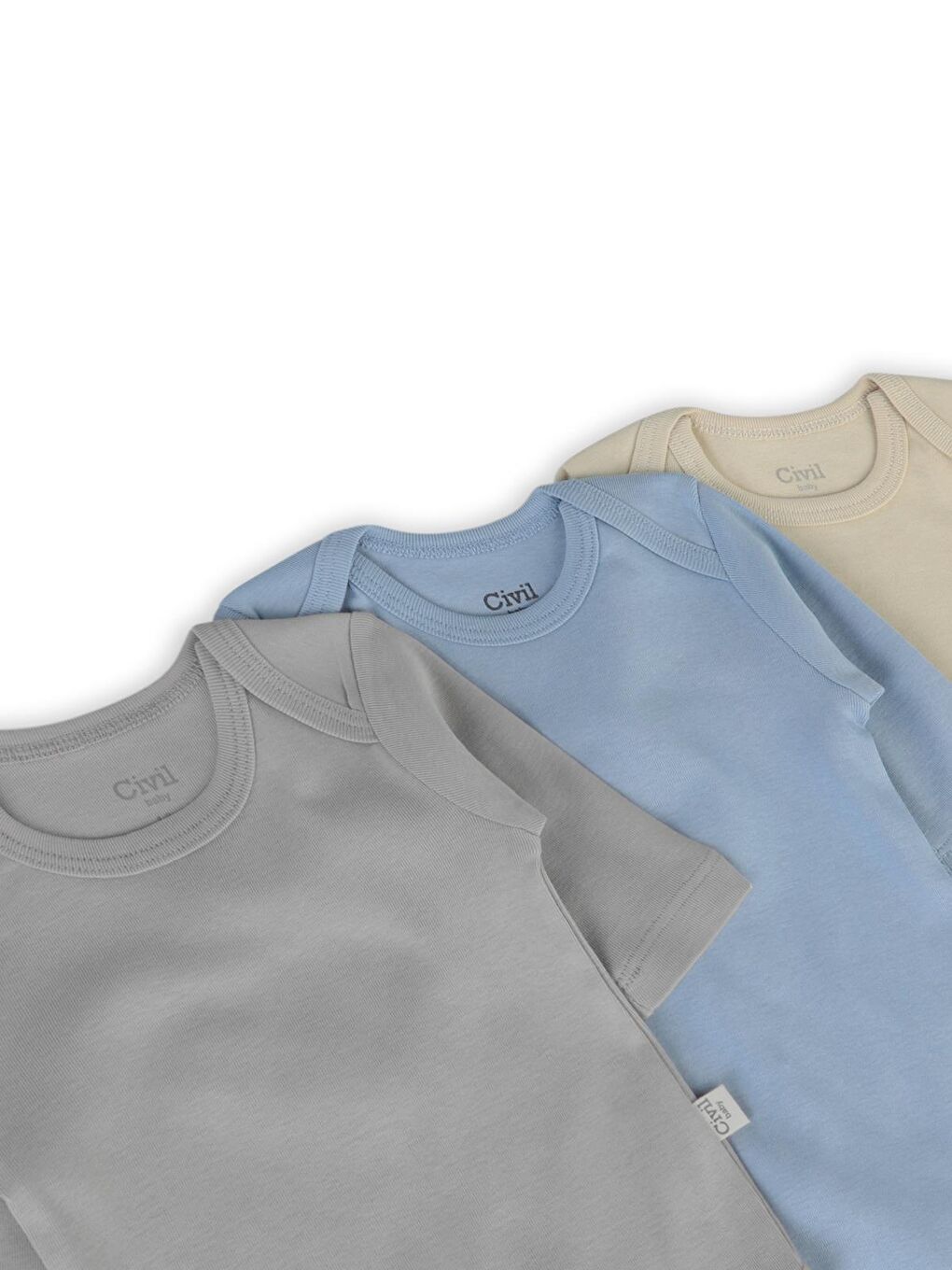 Baby Basıc 3 Lü 0-36 Ay Çıtçıtlı Badi - Kahverengi 9-12 Ay-4