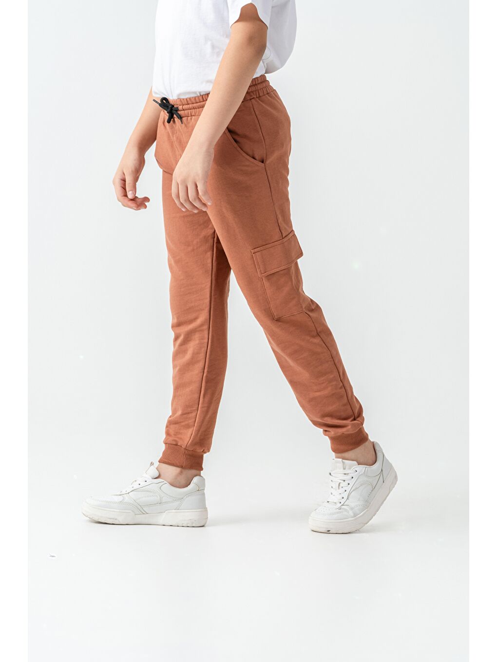 Kahverengi Kargo Cepli Erkek Çocuk Eşofman Altı-2