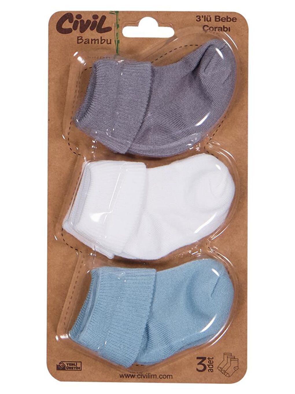 Beyaz Baby Bambu Basic Asetat 0-24 Ay Çorap Setleri - Standart Standart-1