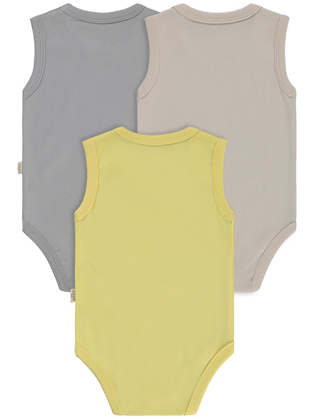 Baby Basıc 3 Lü 0-36 Ay Çıtçıtlı Badi - Bej 18-24 Ay-1