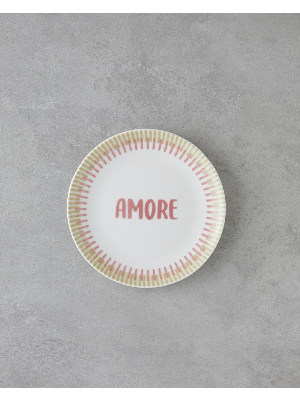 Amore Porselen 6'lı Pasta Tabağı 19 cm Pembe - Yeşil-1