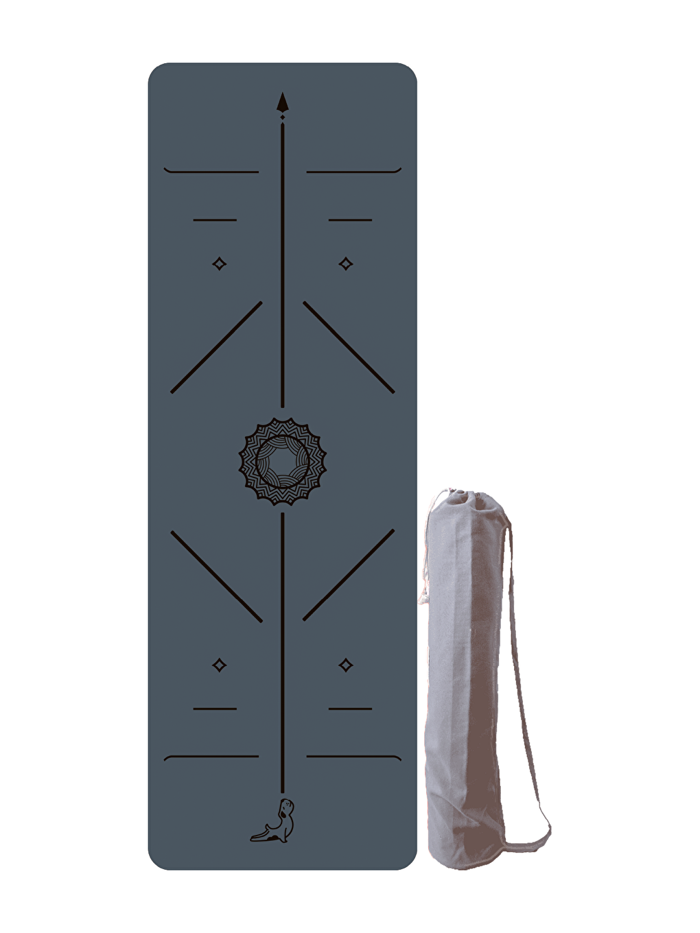 Focus Serisi Sis Mavisi 4.1 mm Doğal Kauçuk Kaydırmaz Yoga Matı-1