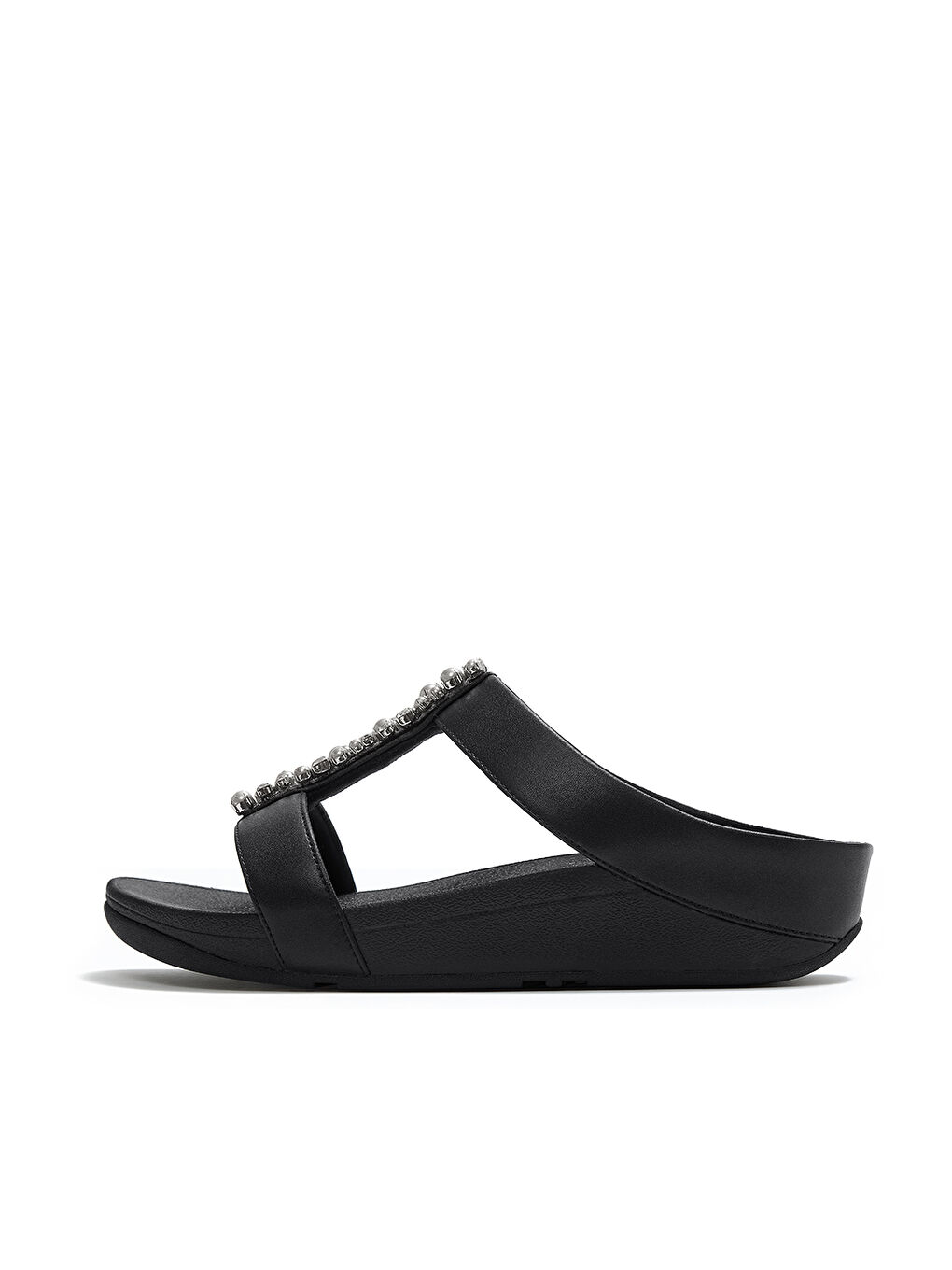 Siyah Erkek Terlik A2M-001 FINO Pearls and Crystal H-Bar