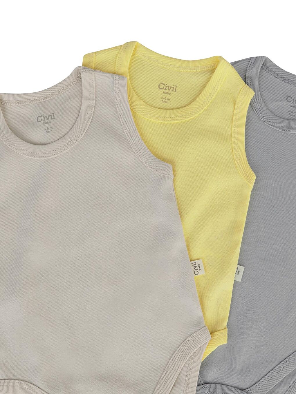 Baby Basıc 3 Lü 0-36 Ay Çıtçıtlı Badi - Bej 18-24 Ay-6