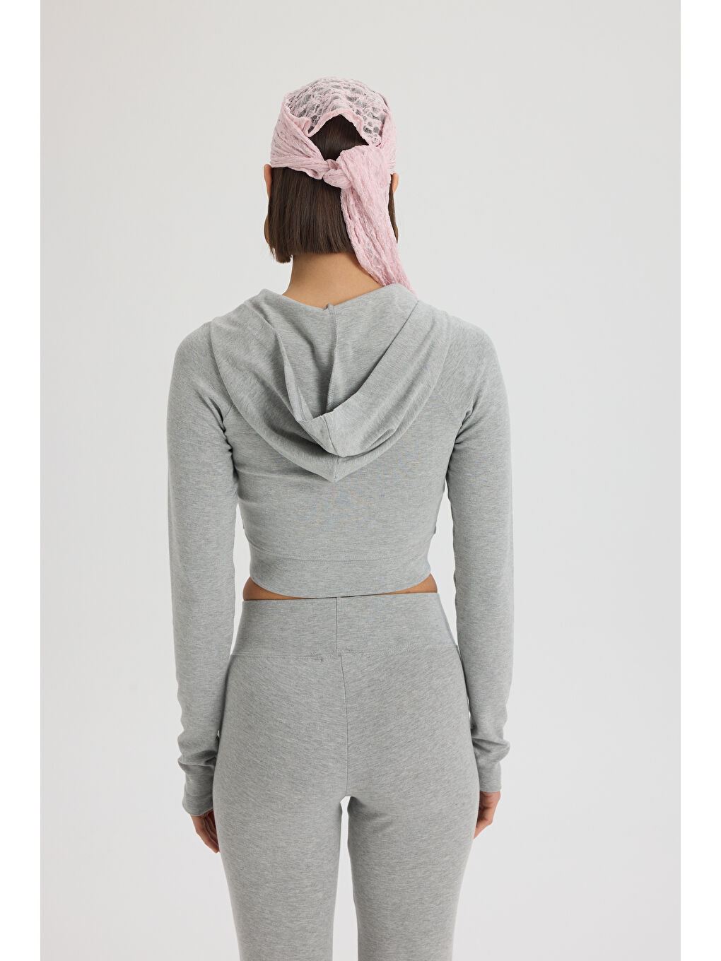 Beyaz Remy Fermuarlı Karmelanj Eşofman Takım-3