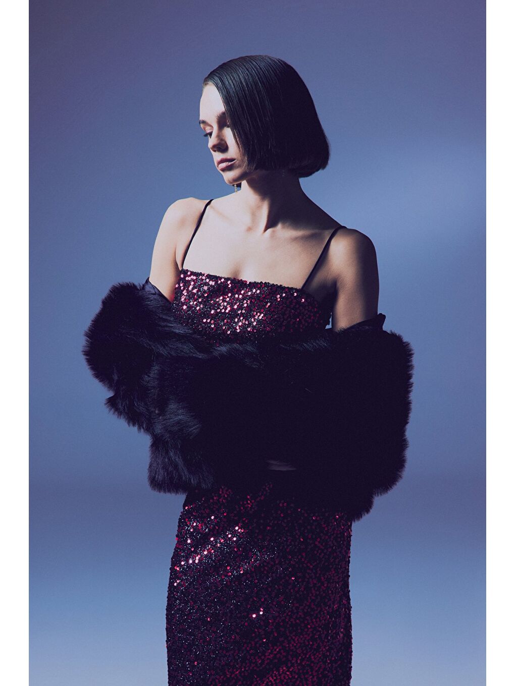 İp Askılı Payet Crop - Bordo-1