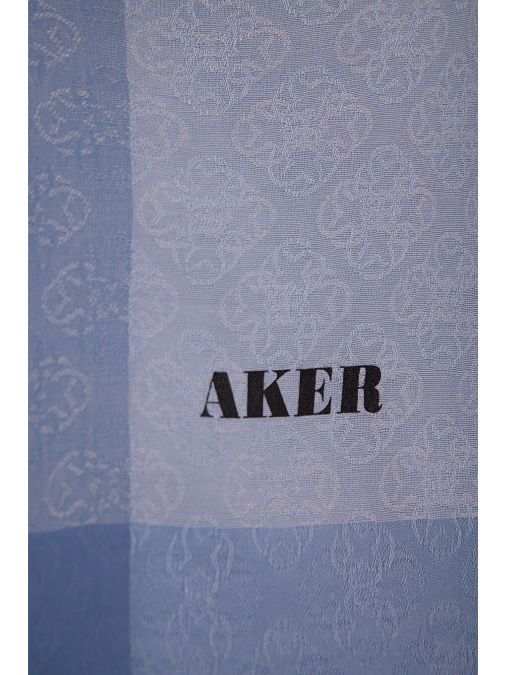 Mavi 75X190 Cm Monogram Jakar Şal-1