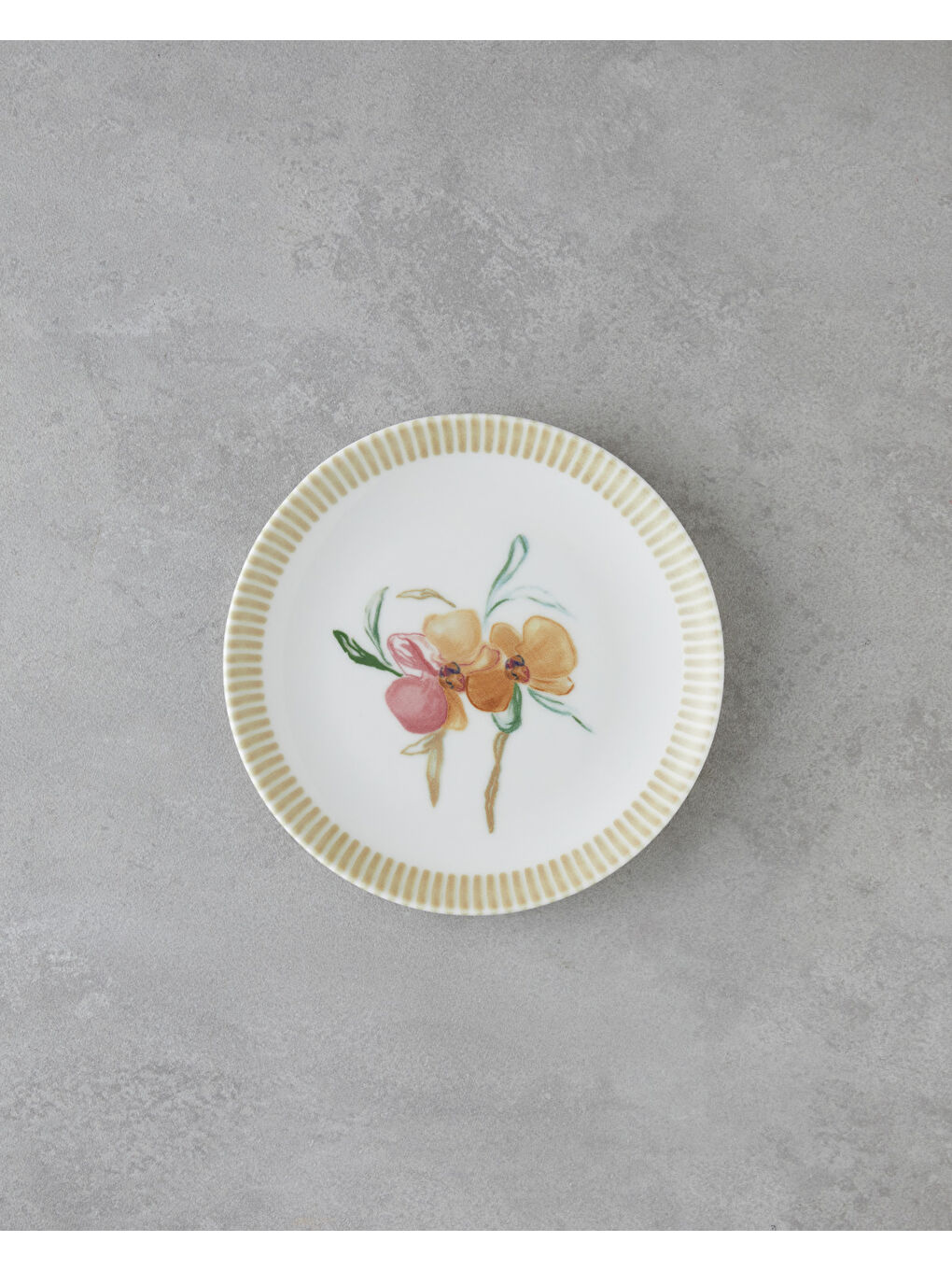 Amore Porselen 6'lı Pasta Tabağı 19 cm Pembe - Yeşil-3