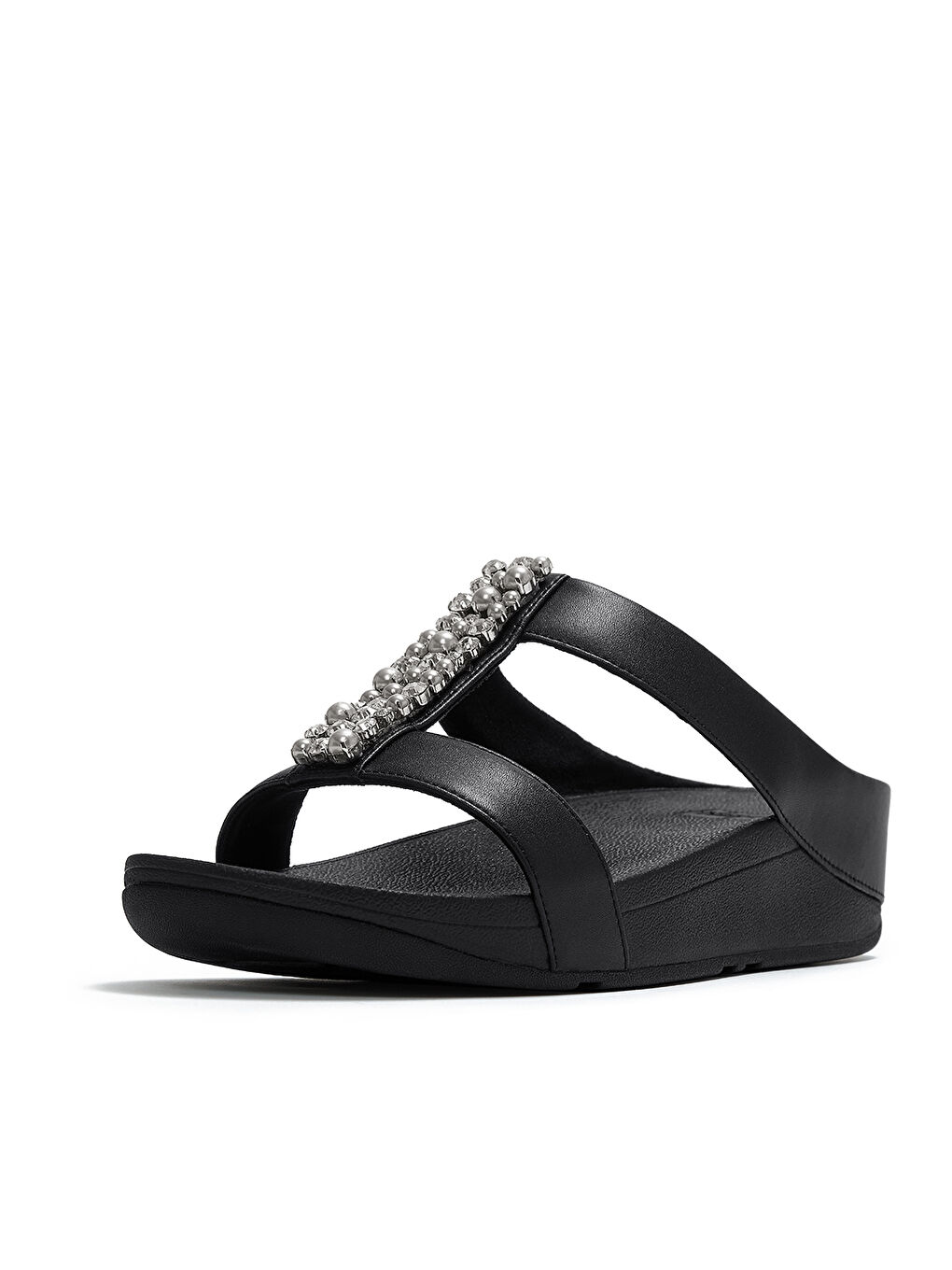 Siyah Erkek Terlik A2M-001 FINO Pearls and Crystal H-Bar-4