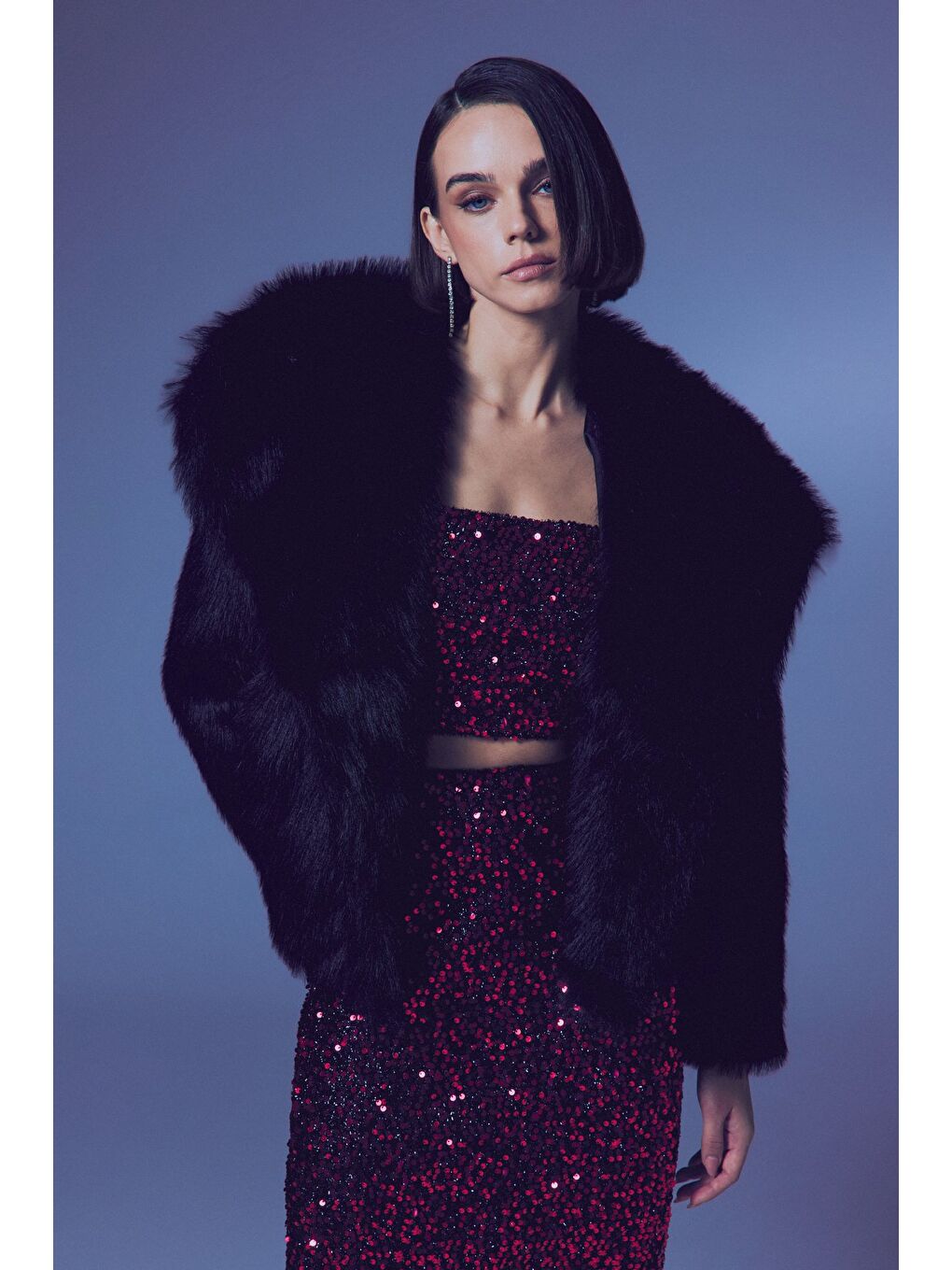 İp Askılı Payet Crop - Bordo-5