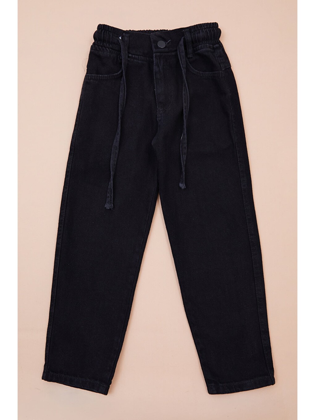 Siyah Beli Bağlamalı Baggy Erkek Çocuk Pantolon