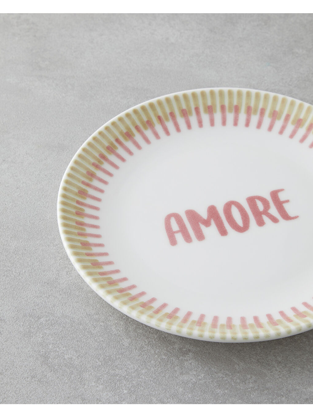 Amore Porselen 6'lı Pasta Tabağı 19 cm Pembe - Yeşil-6
