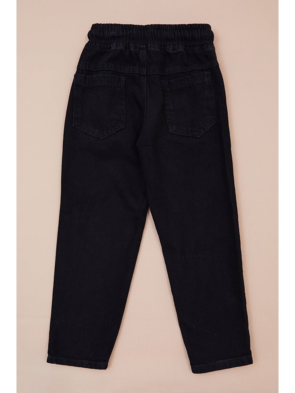 Siyah Beli Bağlamalı Baggy Erkek Çocuk Pantolon-1