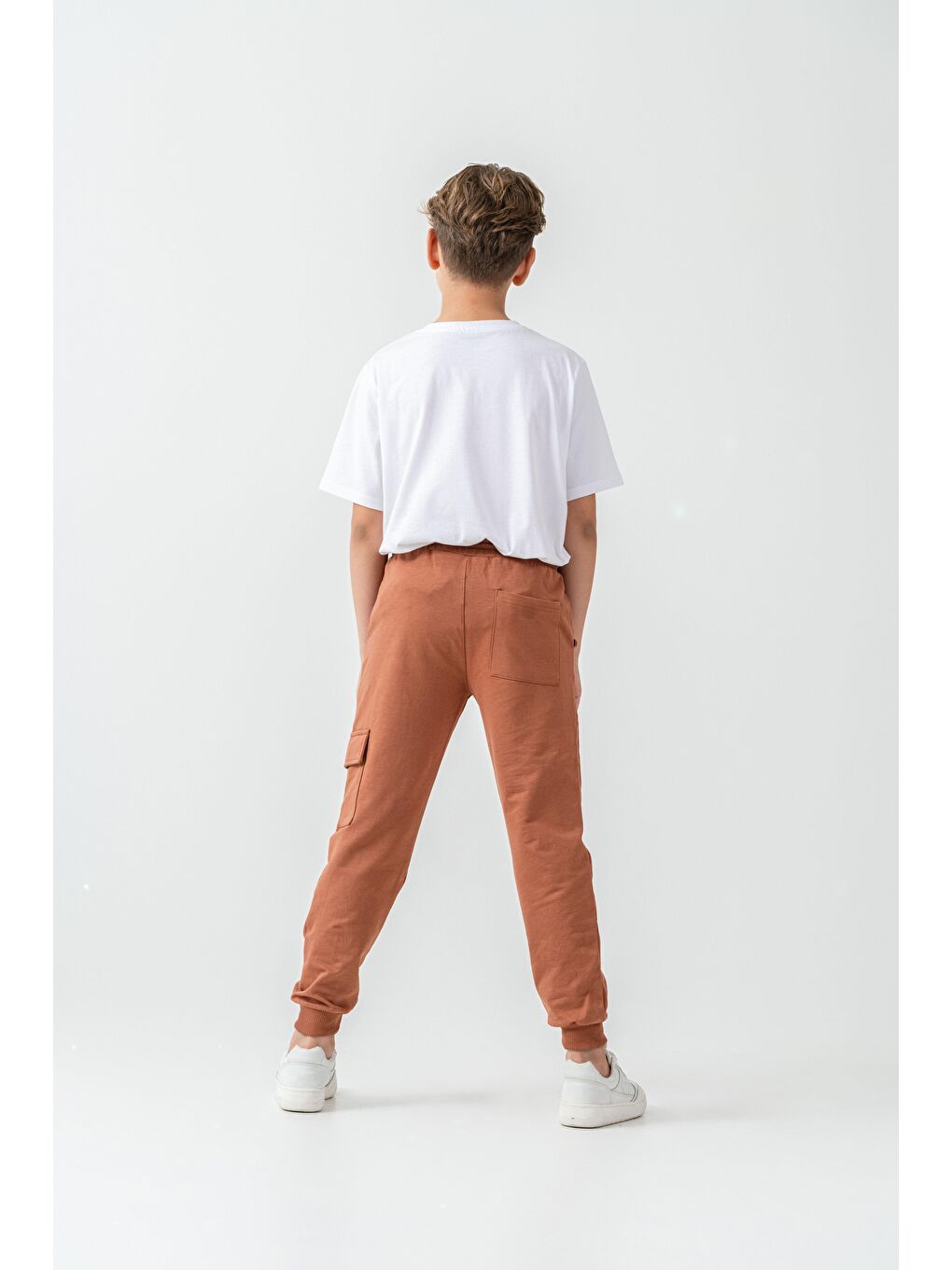 Kahverengi Kargo Cepli Erkek Çocuk Eşofman Altı-3